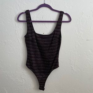 NWT Lush metallic stripe tank bodysuit